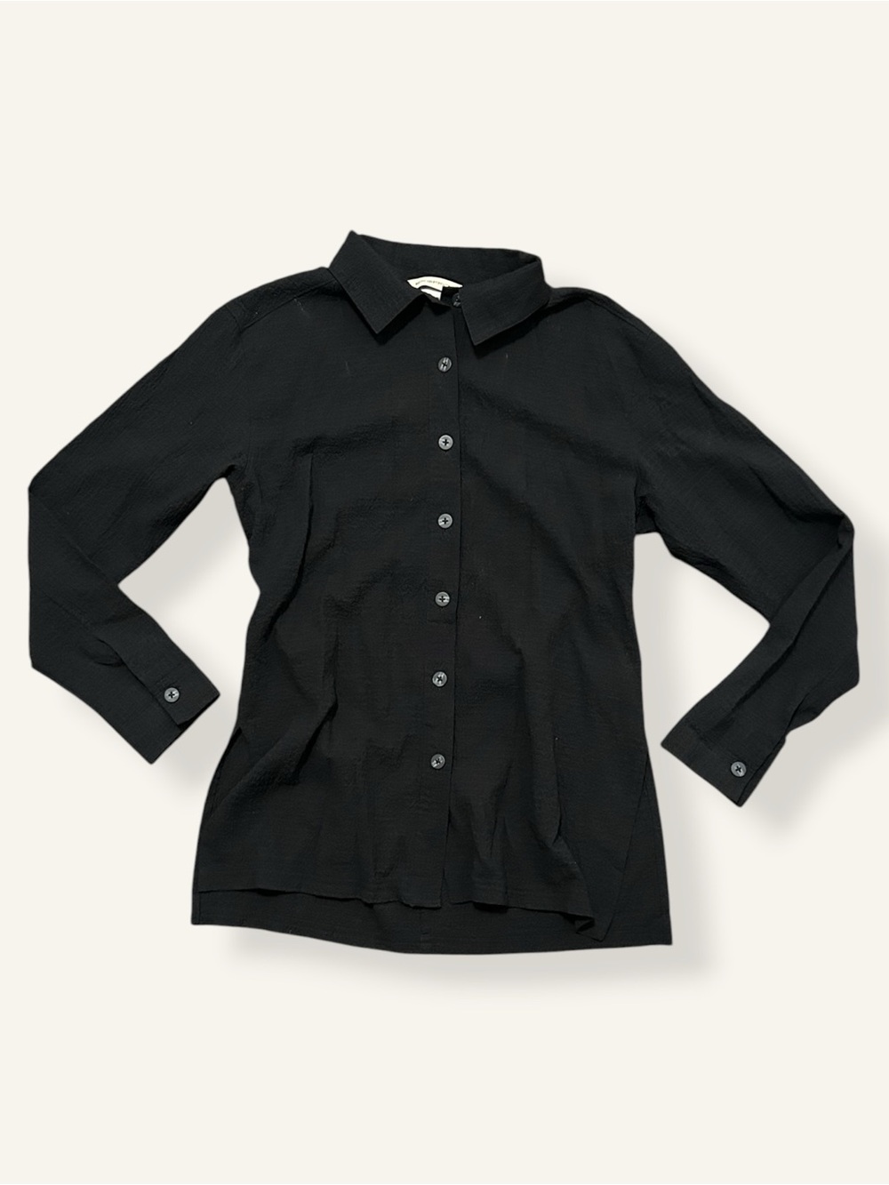 ExOfficio Women's Lightweight Crinkle Long Sleeve Button-Up Shirt Black